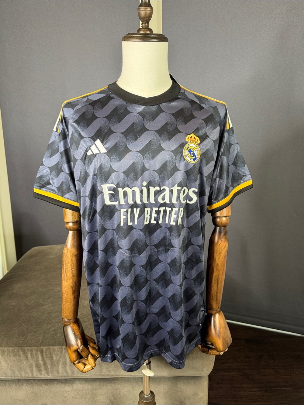 Adidas REAL MADRID Bellingham #5 23/24 Away Soccer Jersey Slim Fit Size L NWT